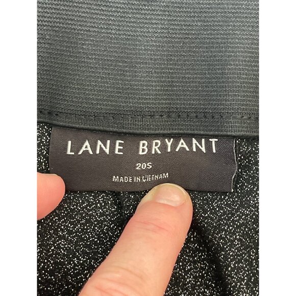 Lane Bryant Black Silver Metallic Sparkle Pants Size 20 Short 20S Plus‎ Size $80 - Picture 7 of 8